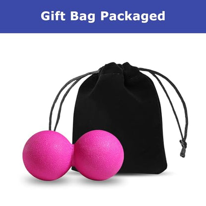 GOGO Peanut Massage Ball for Myofascial Release, Black Double Lacrosse Fascia Balls for Back Feet Trigger Point Therapy, Deep Tissue - color: Black