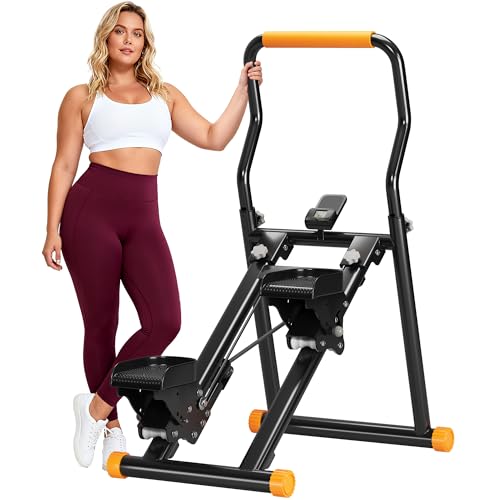SogesPower Stair Stepper for Home Gym,Folding Vertical Stair Climber - style: Black