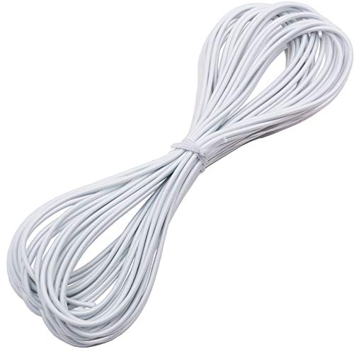 1/8" Elastic Bungee Shock Cords, 25 Feet Marine Grade Kayak Heavy Stretch String Rope & Tie Down Trailer Straps for DIY Projects White - color: White, size: 1/8" x 25'