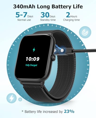 Luxury Black Metal Smart Watch for men with Magnetic Band, 2.06" AMOLED AOD - color: Midnight Black Metal
