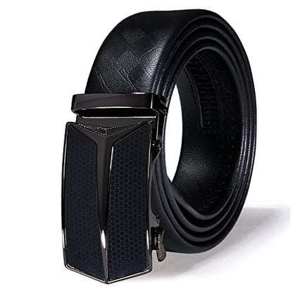 Dubulle Mens Ratchet Belt Gold Click Buckle Adjustable Leather Belts - color: Black Arrow Buckle, size: Adjustable from 36" to 45" Waist