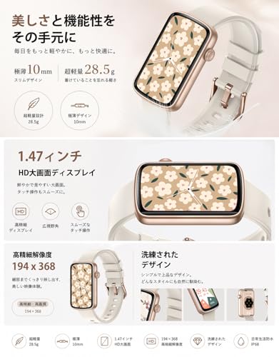 Fitness Watches for Women, LYNN2 Fitness Tracker with Heart Rate Monitor Blood Oxygen/Sleep Tracker Pedometer, Slim Step Tracker Watch for iOS/Android Phones Waterproof (Milky White) - color: Milky White