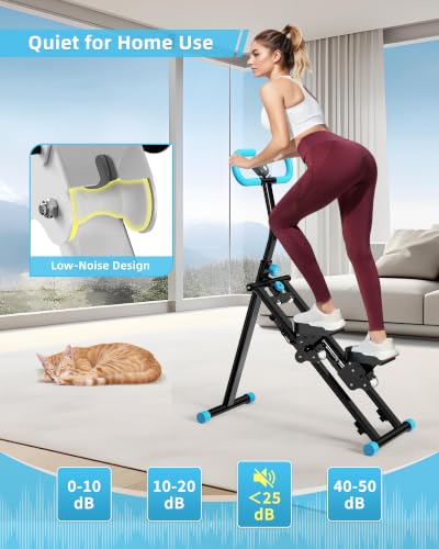 Stair Stepper for Home, Vertical Climber Workout Machine with Handlebar - color: Blue