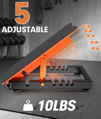 Steel Slant Board for Calf Stretching, Commercial Incline Board - color: Orange