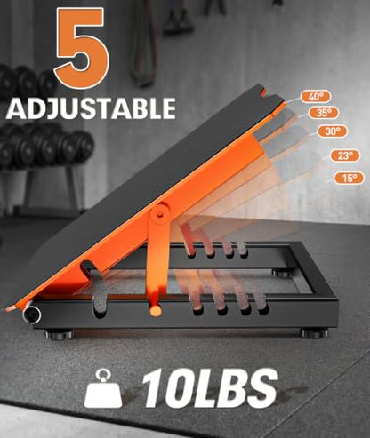 Steel Slant Board for Calf Stretching, Commercial Incline Board - color: Orange