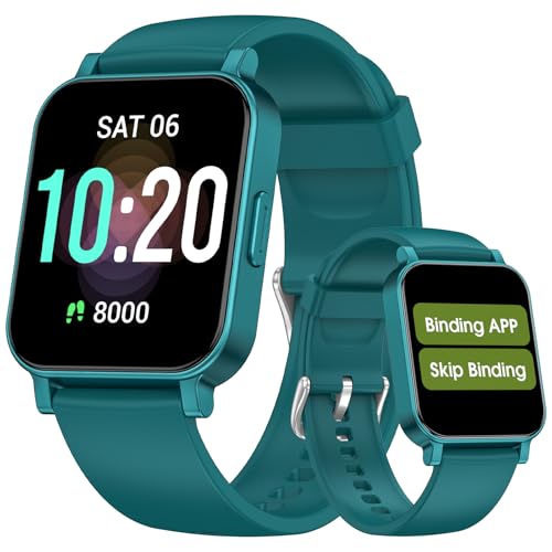 Smart Watch Senior Friendly No App No Phone Required, Waterproof Pedometer - color: Cyan