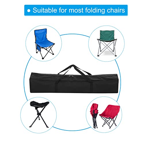 PATIKIL 33 Inch Camp Chair Replacement Bag, Nylon Foldable Carrying Bag Large Zippered Bag with Shoulder Strap for Camping Travel, Black - size: 33 Inch