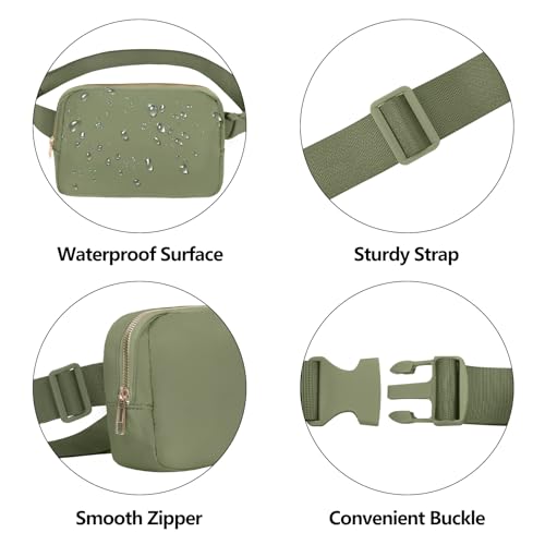 VOROLO Fanny Pack For Women And Men Crossbody Bag Belt Bag Khaki Green - color: Khakii Green