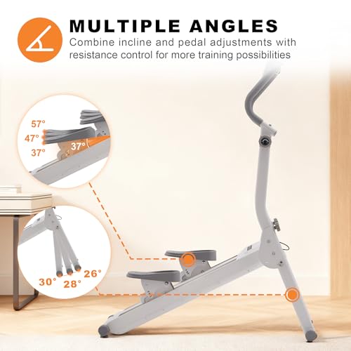 ExacMe Foldable Magnetic Stair Stepper for Home with 16 Resistance Levels - color: White