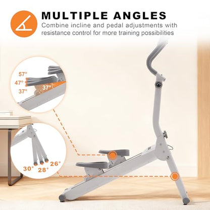ExacMe Foldable Magnetic Stair Stepper for Home with 16 Resistance Levels - color: White