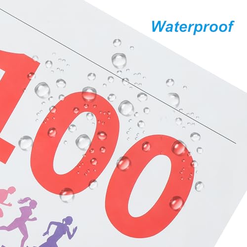 PATIKIL Tearproof Running Bib Numbers, Medals Waterproof Race Competitor Numbers with Safety Pin for Marathon Sports Game Competition Runner - style: 51-100