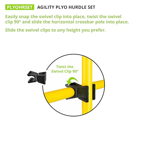 Champion Sports Agility Training Pole & Hurdle Sets – Speed, Footwork & Coordination Drills, Indoor/Outdoor PVC Poles - style: Agility Pole Hurdle Set