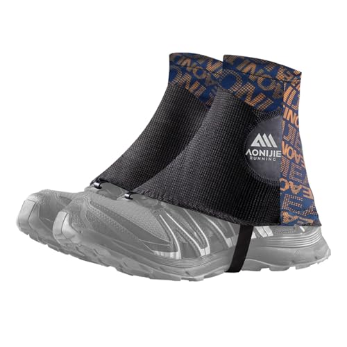 AONIJIE Low Trail Running Gaiters Reflective Ankle Guards for Hiking Marathon Triathlon Breathable Sand Prevention - color: Orange
