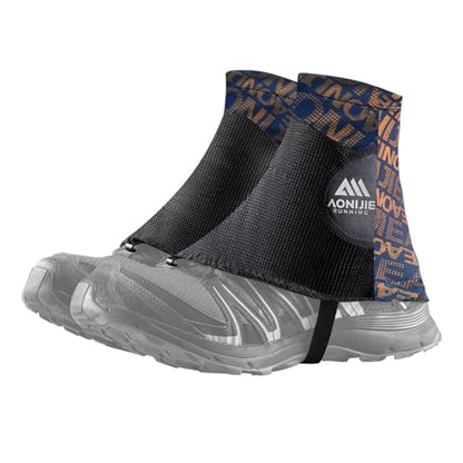 AONIJIE Low Trail Running Gaiters Reflective Ankle Guards for Hiking Marathon Triathlon Breathable Sand Prevention - color: Orange