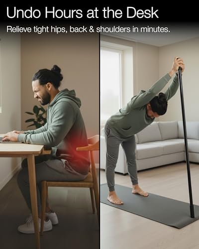 5ft Yoga Stick, Bamboo Stretching Stick for Mobility, Flexibility & Balance