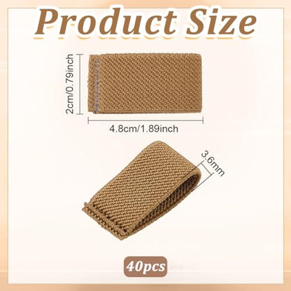 FINGERINSPIRE 40 Pcs Elastic Belt Keepers Nylon Loop Keepers 1.6x0.8Inch Military Webbing Holders Tactical Strap Clips Elastic Nylon Backpack Strap for Backpack Straps Gear Organization - color: Tan