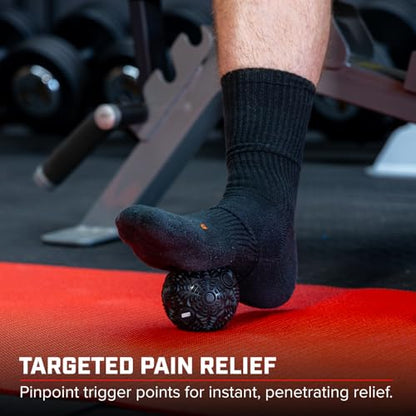 SERIOUS STEEL FITNESS Massage Ball - Deep Tissue Muscle Knot Release Tool - Back, Legs, Shoulders, and More (3" Black Massage Ball) - color: 3" Black Massage Ball
