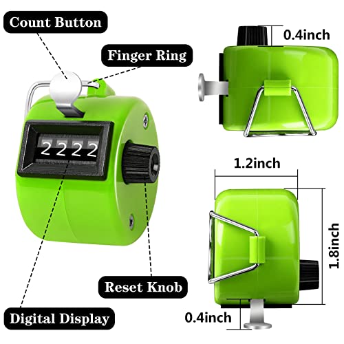 PETKNOWS 5Pcs Handheld Tally Clicker Counter 4 Digital Number for Sports - color: Red & Black & Yellow & Green & Blue