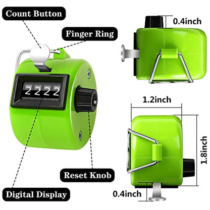 PETKNOWS 5Pcs Handheld Tally Clicker Counter 4 Digital Number for Sports - color: Red & Black & Yellow & Green & Blue