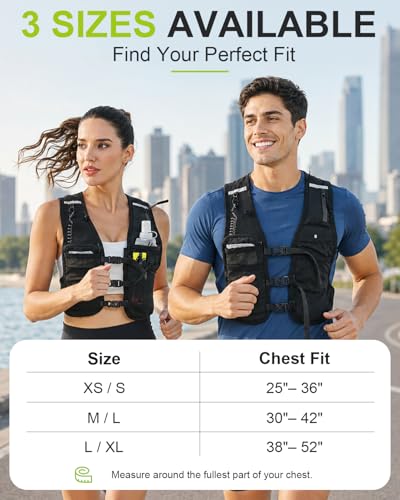 Running Vest with Touchscreen Phone Holder, 500ml/17oz Water Bottle Vest, Reflective Hydration Vest, 6 Pockets Zip Runners Vest – Lightweight, Adjustable, Breathable, Unisex - size: Medium