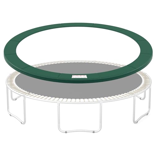 SONGMICS Replacement Trampoline Safety Pad Mat, 10ft 12ft 14ft 15ft Standard Size, Spring Cover, UV-Resistant, Tear-Resistant, Edge Protection - color: Dark Green, size: 14FT, style: Non-Removable