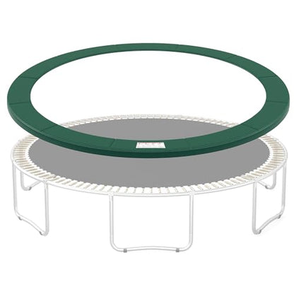 SONGMICS Replacement Trampoline Safety Pad Mat, 10ft 12ft 14ft 15ft Standard Size, Spring Cover, UV-Resistant, Tear-Resistant, Edge Protection - color: Dark Green, size: 14FT, style: Non-Removable