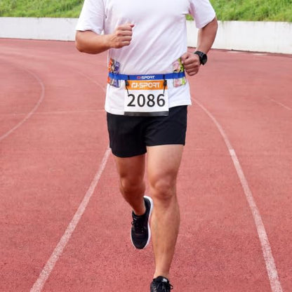 RJ-Sport Race Number Belt with 6 Energy Gel Loops for Triathlon & Marathon - color: 03 Navy