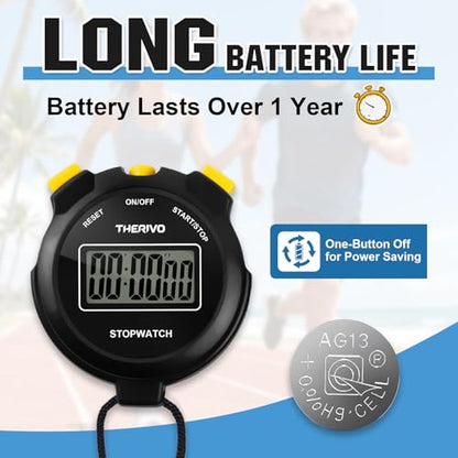 Digital Simple Silent Stopwatch Timer for Sports: Stopwatch Only