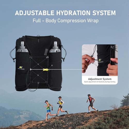 N NEVO RHINO Running Hydration Vest with 1.5L Water Bladder - color: Black, size: X-Large