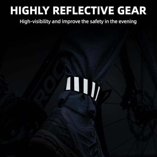 ROCKBROS Bike Leg Strap, Reflective Cycling Ankle Band for Pants - color: Pink