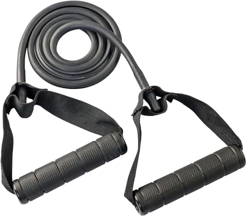 Body-Solid Tools Medium Resistance Tube Bands - Exercise Tubes for Workouts, Beachbody Fitness, Home Gym - Durable Resistance Tubing with Comfort Grip Handles - color: Black