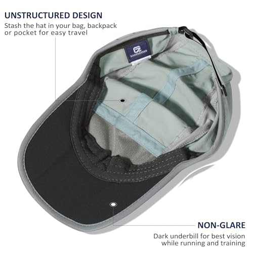 GADIEMKENSD Reflective Folding Outdoor Hat Unstructured Design UPF 50+ Sun Protection Sport Hats for Womens and Mens - color: Grey Blue