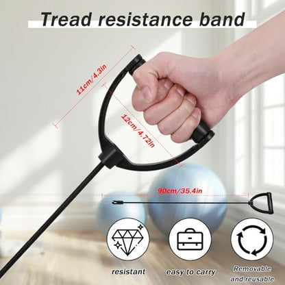 1 Pair Stepper Resistance Bands with Clips, Pedal Resistance Band with Handle, Fitness Pull Rope for Workout Strength Training at Home
