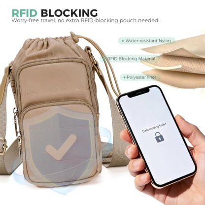 Crossbody Water Bottle Bag with Shoulder Strap for Women,Brown - color: Coffee