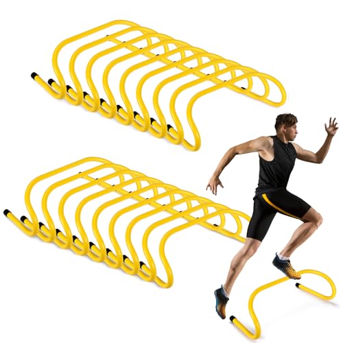 Wettarn 18 Pcs 6" Speed Training Hurdles Durable Agility Training Hurdle Agility Plyometric and All Purpose Equipment for Athletes, Soccer, Basketball - color: Yellow