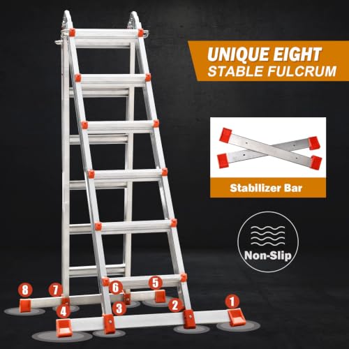 Soctone Ladder, A Frame Extension Ladder, 22.5 Ft Multi Position Ladder - size: 22.5 Ft
