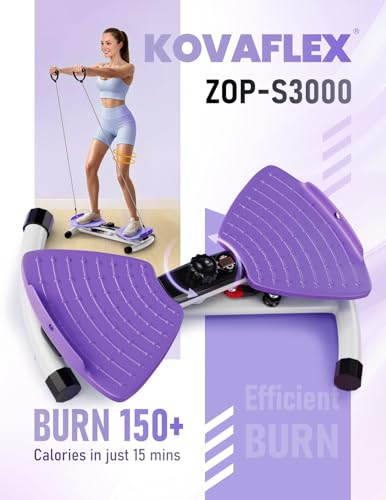 Waist Twister Machine with Smart Digital Counter and Resistance Bands 300 Lbs Capacity, Noiseless Ab Twister Board for Home Exercise, Fitness Equipment Ideal for Women to Burn Belly Fat and Tone Body - color: Purple