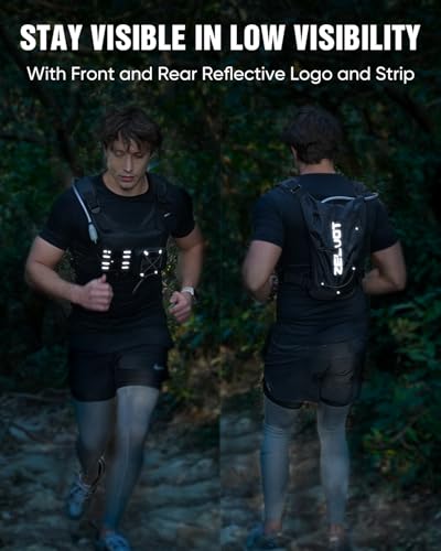 Zelvot Running Vest with 2L Water Bladder, Hydration Backpack, U.S. Design Patent, Lightweight Hydration Pack with Gear Holder, Reflective Chest Pack for Men Women - color: Olive, size: M/L (12L)
