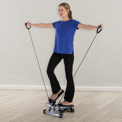 Portable Stair Stepper Exercise Machine with LCD Monitor and Resistance Bands – Compact Home Gym Stair Climber for Cardio, Strength, and Full-Body Workouts by Wakeman