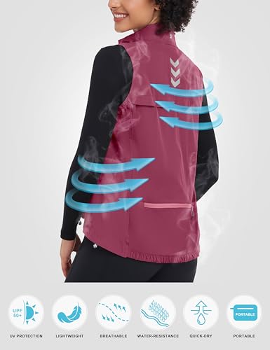 Little Donkey Andy Women's Lightweight Quick Dry Vest Windproof Summer Vest - color: Rose, size: Large