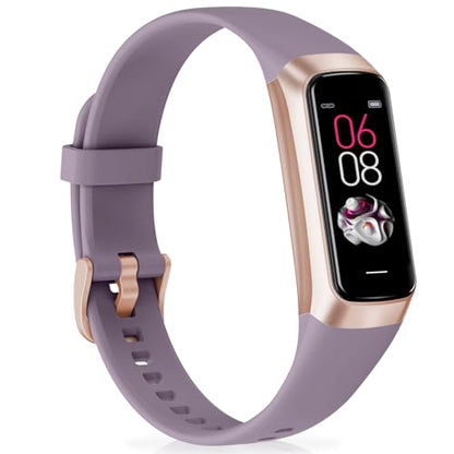 Fitness Tracker with 24/7 Heart Rate, Activity Trackers with Blood Pressure Sleep Monitor, 1.10" AMOLED Screen Step Tracker, Waterproof Step Counter, Health Smart Watch Pedometer for Women Men - color: Orchid Purple