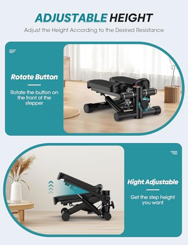 Mini Stepper for Exercise at Home, 330LBS Portable Stair Climber Machine