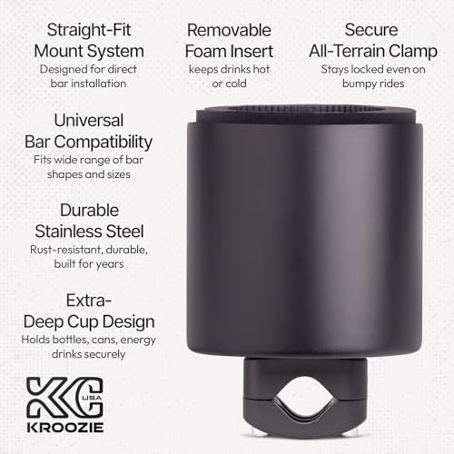 Kroozie XL Bike Cup Holder, Stainless Steel - color: Stainless Steel