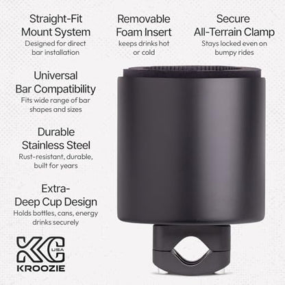 Kroozie XL Bike Cup Holder, Stainless Steel - color: Stainless Steel