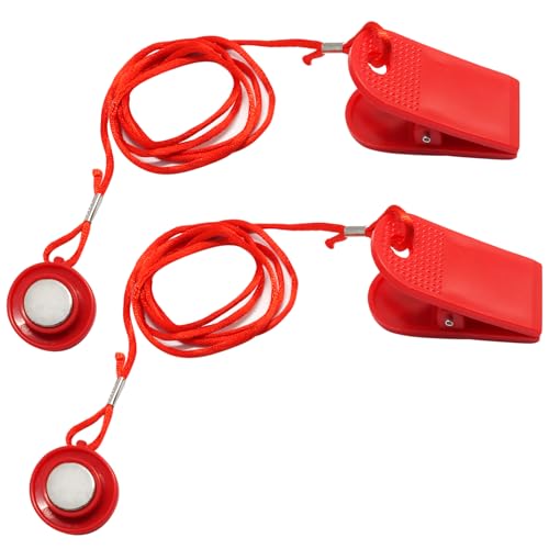 Biaungdo Universal Treadmill Magnet Safety Key, Round Magnetic Safety Stop Switch Replacement Parts for Running Machines (Red, 27mm/1.06inch)