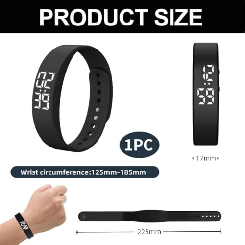 Vibrating Alarm Wristband Clock for Heavy Sleepers, Wake Band Wrist Watch Silent Vibration Bracelet, 3D Step Counting, Calorie Detection, Silent Alarm, Precise Timing - color: White