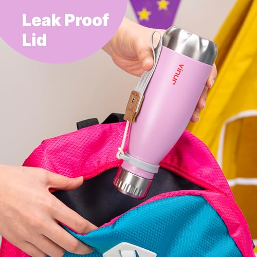 Small Water Bottle-12 oz Leak Proof Stainless Steel Water Bottle for Purse - color: Purple, size: 12 Ounces