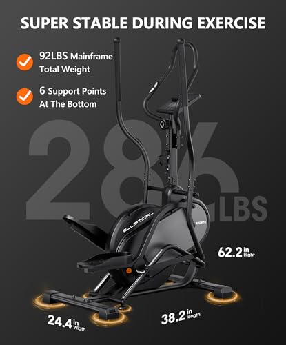 THERUN Elliptical Exercise Machine, Cardio Climber Elliptical Machine for Home, Stair Stepper Elliptical Training Machines w/ 13LBS&18LBS Flywheel, 16 Levels Resistance - color: 18LBS Flywheel Grey