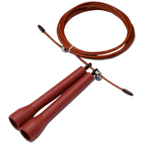 DA VINCI Ultra Speed 10 Ft Adjustable Cable Jump Rope, Super Fast for Double Unders - color: Red