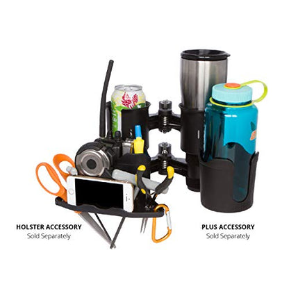 ROBOCUP Plus, (Black), Add-On Accessory XL Extension Cup Holder, Larger Drink Capacity, Perfect for Boats, Golf Carts, Walkers, Wheelchairs and Work. Made in USA (Includes 1) - color: Black